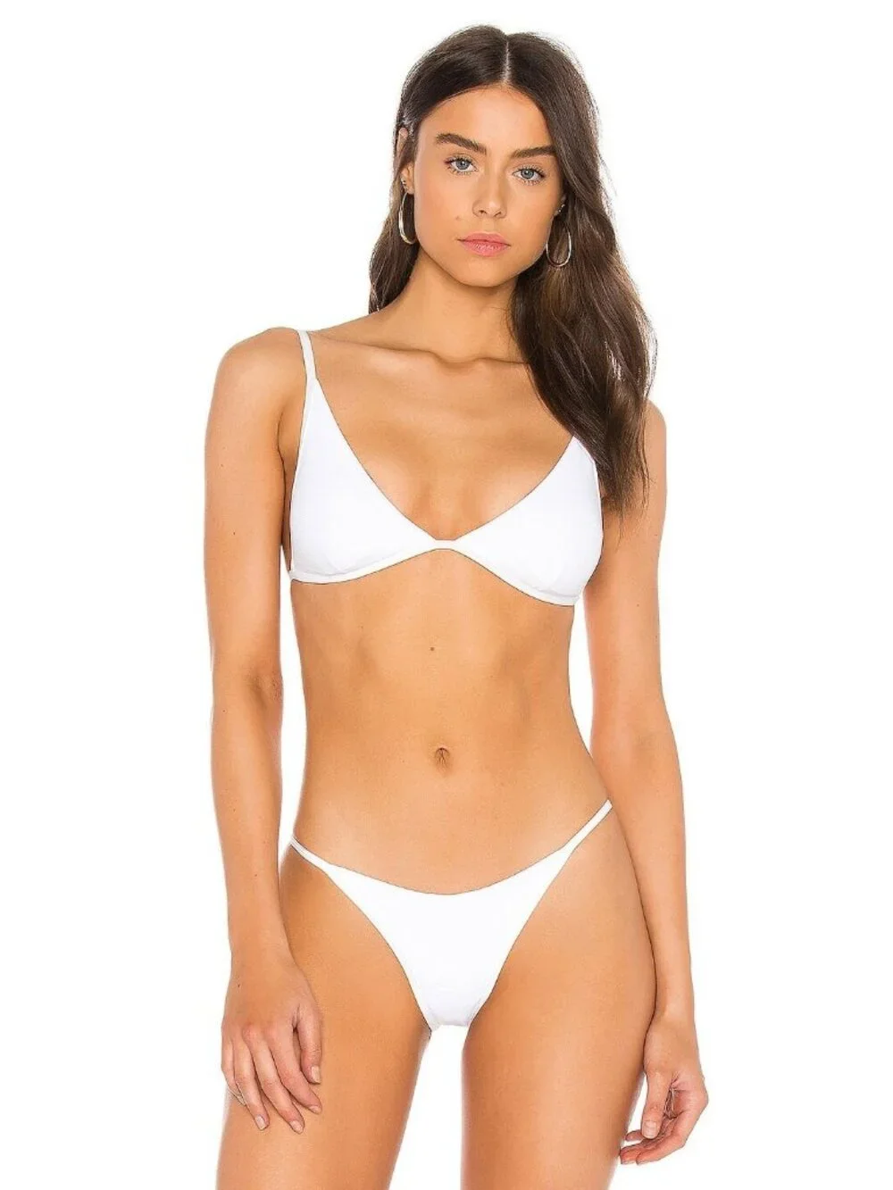 L*SPACE Millie Bikini Top in White Swim